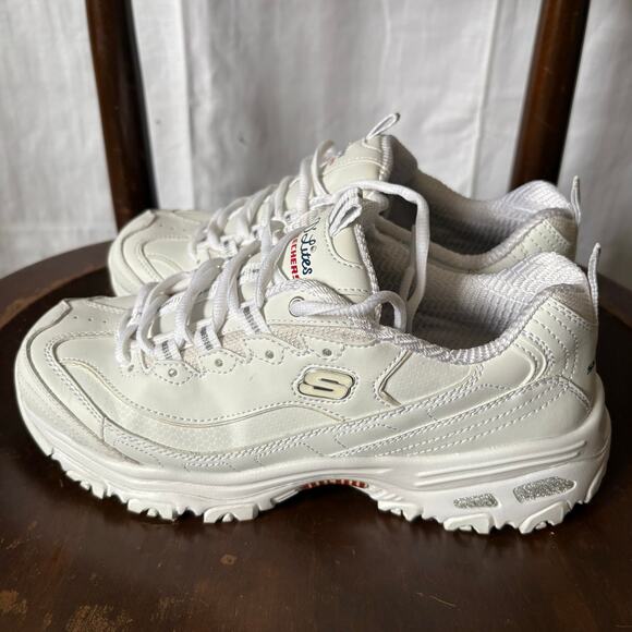 Skechers Womens D Lite 11931EW White Casual Shoes Sneakers Size 8 Wide Fit - Picture 7 of 8